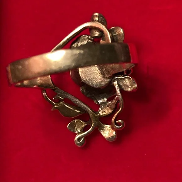 EUC 925 Delicate Cut Rose Ring Size 9.5 - Picture 3 of 8